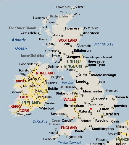 Map of England Showing Fritwell Village