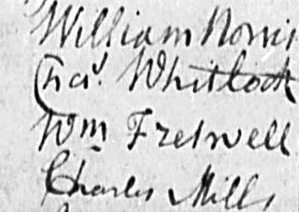 William Fretwell's signature